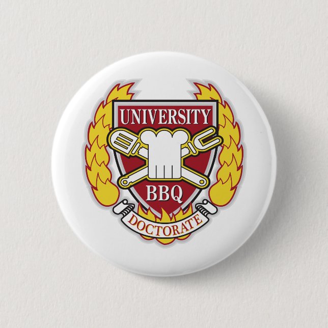 BBQ Doctorate 2 Inch Round Button (Front)