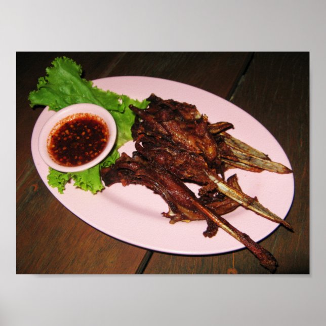 BBQ Duck Beaks ... Thai Asian Street Food Poster (Front)