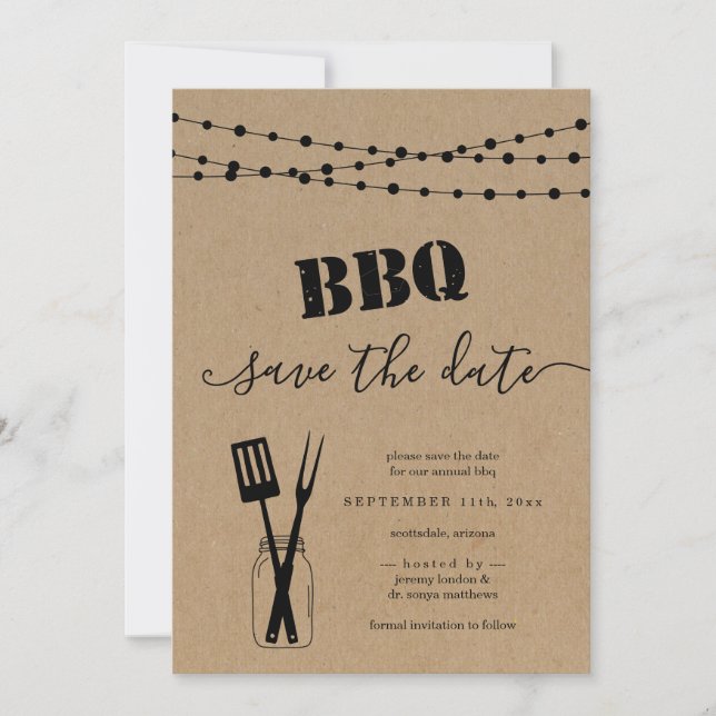 BBQ Enregistrer la carte de date (Devant)