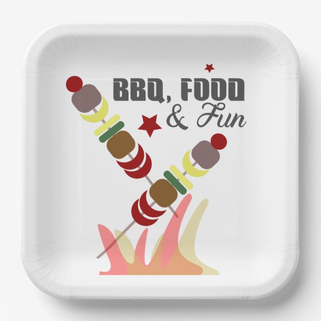 BBQ Father's Day Dad Grandpa Cookout    Paper Plate (Front)