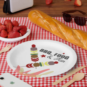 BBQ Father's Day Dad Grandpa Cookout    Paper Plate