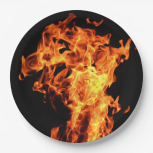 BBQ Fire Flames Disposable Paper Plates