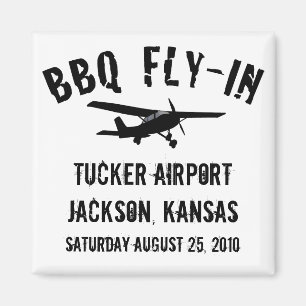 BBQ Fly-In Airplane Magnet