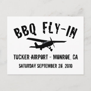 BBQ Fly-In Airplane Postcard