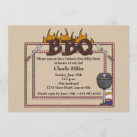BBQ Frame - Father's Day Party Invitation