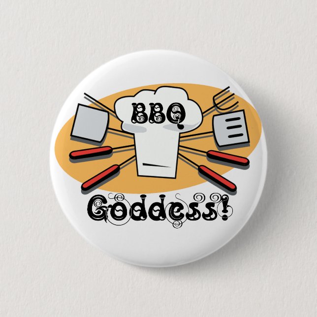 BBQ Goddess 2 Inch Round Button (Front)