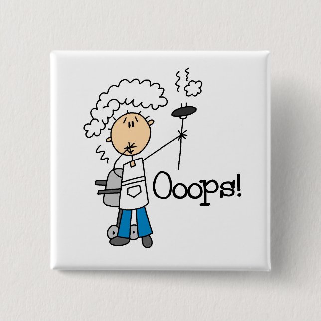 BBQ Gone Bad 2 Inch Square Button (Front)
