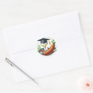 BBQ Graduation Classic Round Sticker