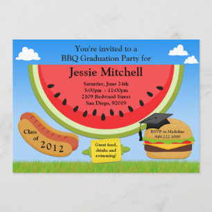 BBQ Graduation Party Invitation Class of 2013