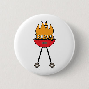 BBQ Grill 2 Inch Round Button
