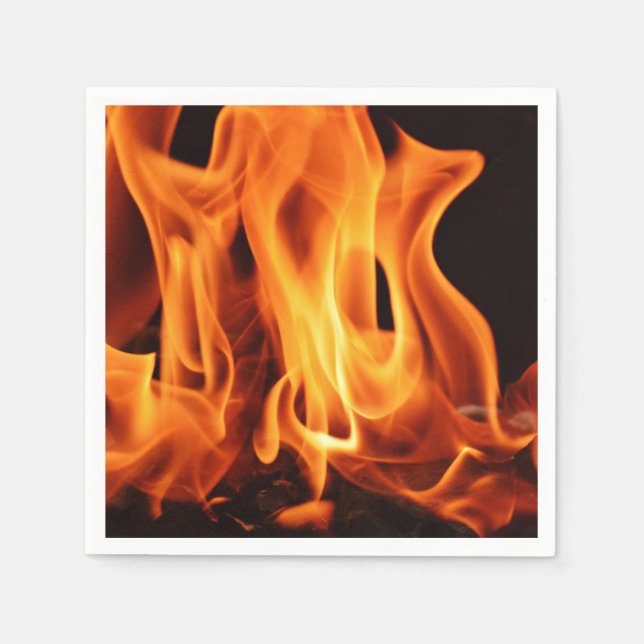 BBQ Grill Cookout Flames Napkin (Front)