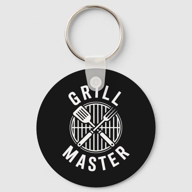 Bbq Grill Master Backyard Barbecue Smoke King Keychain (Front)