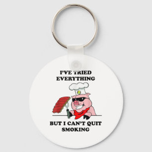 Bbq Grill Master Cant Quit Smoking Meat T Shirt _1 Keychain