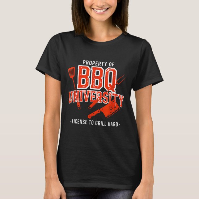 Bbq Grill Master Certified Meat Lover Funny T-Shirt (Front)