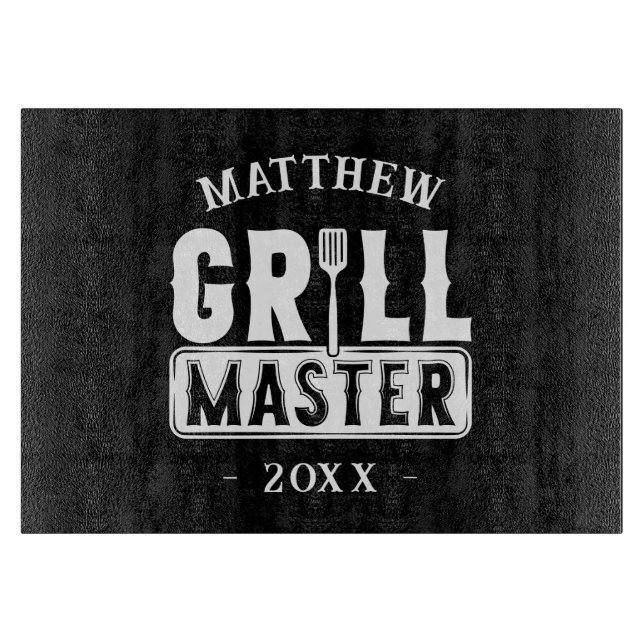  BBQ Grill Master Personalized Best Dad Father's   Cutting Board (Front)