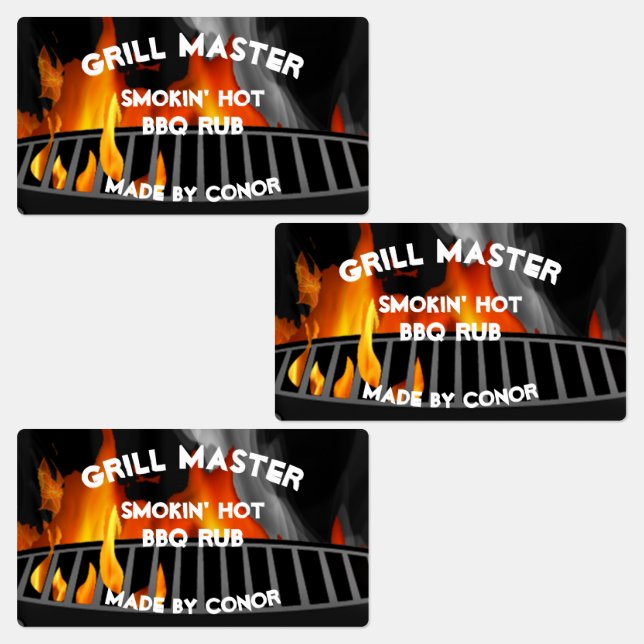 BBQ Grill Rub Smokin Hot 2.6 x 1.5" Labels (Group)