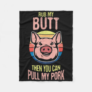 Bbq Grilling Vintage Funny Cooking Meat Grill Barb Fleece Blanket