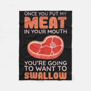 Bbq Grilling Vintage Funny Cooking Meat Grill Barb Fleece Blanket
