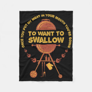 Bbq Grilling Vintage Funny Cooking Meat Grill Barb Fleece Blanket