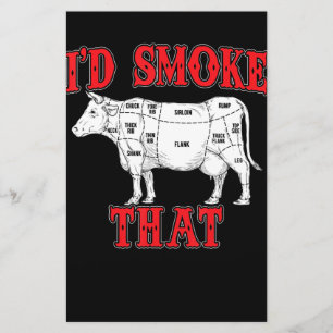 BBQ  Id Smoke That Cow BBQ I Grilling Grillmasters Stationery