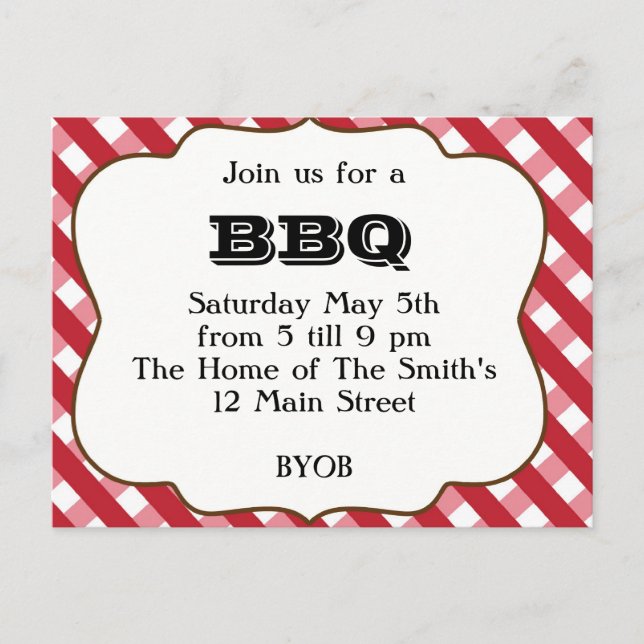 BBQ Invitation Postcard (Front)