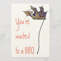 BBQ Invitations on Felt Ecru paper with envelope