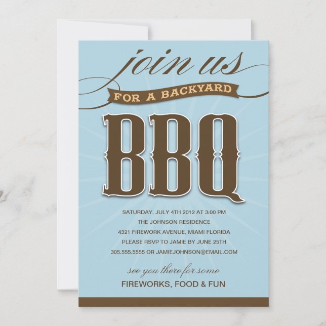 BBQ JARDIN| INVITATION À LA FÊTE (Devant)