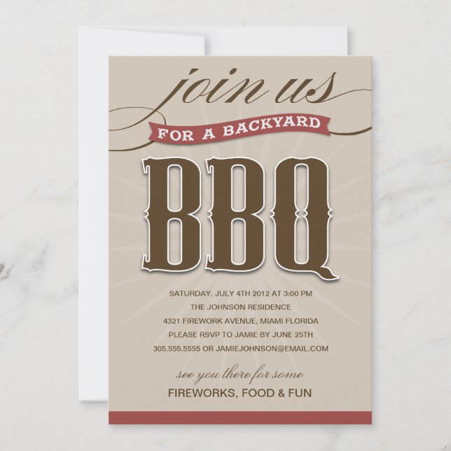 BBQ JARDIN| INVITATION À LA FÊTE (Devant)