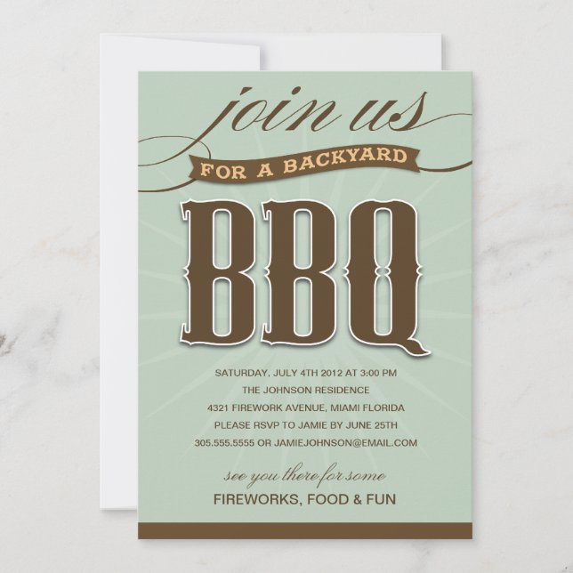 BBQ JARDIN| INVITATION À LA FÊTE (Devant)