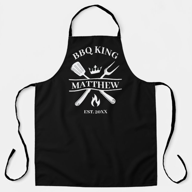 BBQ King Barbecue Personalized  Apron (Front)