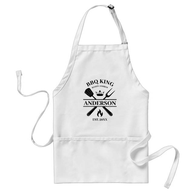 BBQ King Barbecue Personalized  Standard Apron (Front)