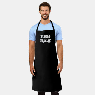 BBQ King black and white kitchen grill men Apron