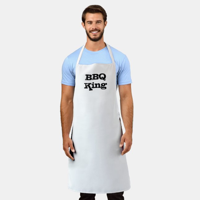 BBQ King black white modern typography cool Apron (Worn)