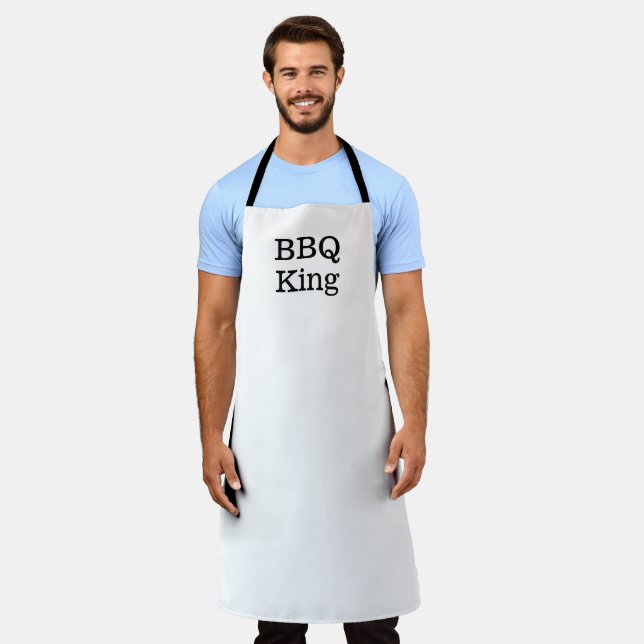 BBQ King black white solid modern elegant grilling Apron (Worn)