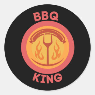 BBQ KING CLASSIC ROUND STICKER