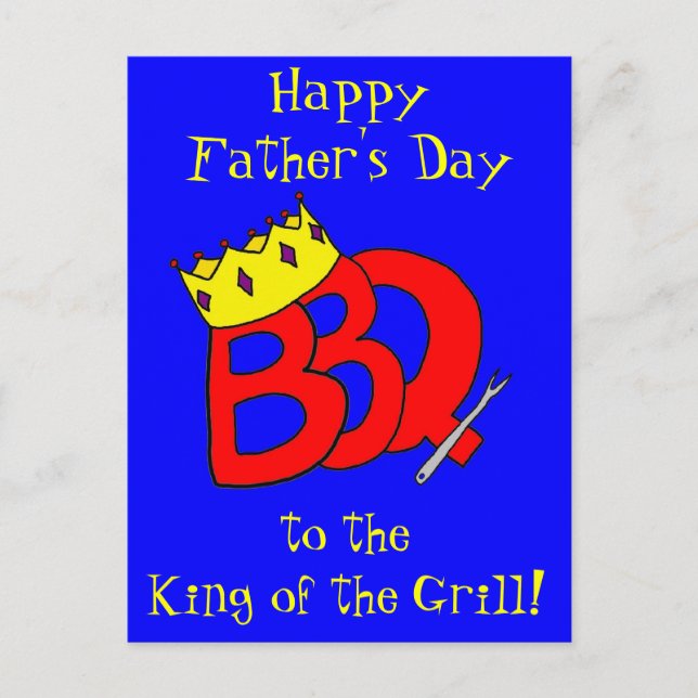 BBQ King Father's Day Postcard (Front)
