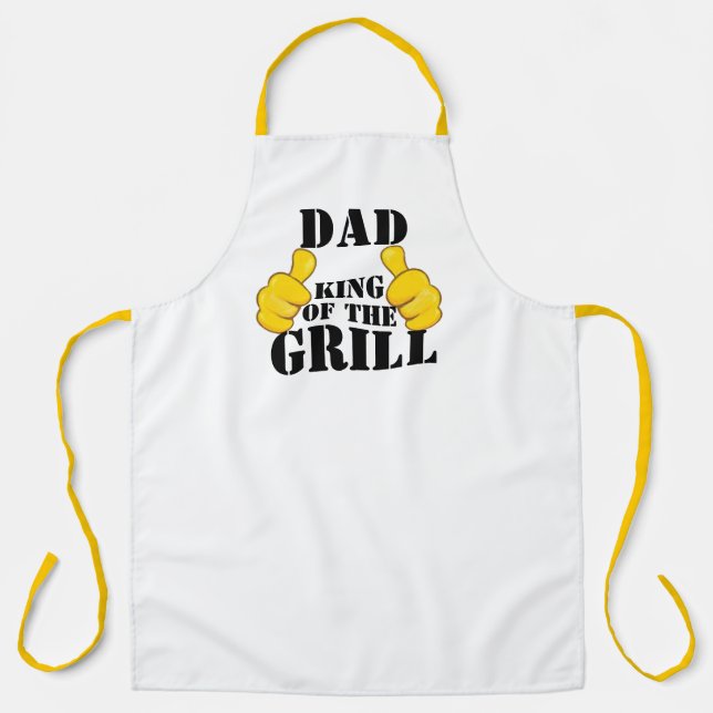 BBQ Lover Griller Dad King of The Grill Funny Mens Apron (Front)