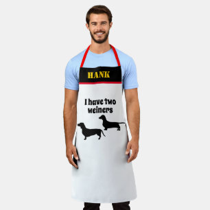BBQ Lover Griller Funny I have two wieners dog pun Apron