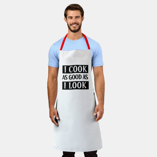 BBQ Lover Griller  I Cook as Good As I Look Funny Apron (Worn)