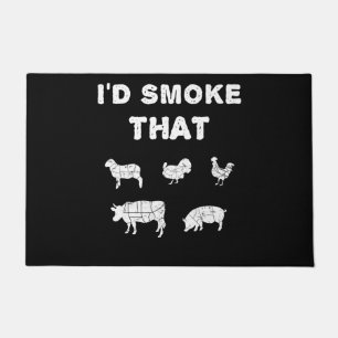 BBQ Lovers ID Smoke That Chef Smoker BBQ Gifts Doormat