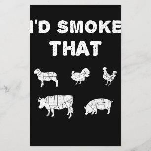 BBQ Lovers   ID Smoke That Chef Smoker BBQ Gifts Stationery