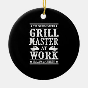 BBQ Lovers The World Famous Grill Master At Work Ceramic Ornament