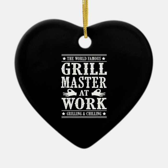 BBQ Lovers | The World Famous Grill Master At Work Ceramic Ornament (Front)