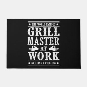 BBQ Lovers The World Famous Grill Master At Work Doormat