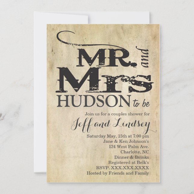 BBQ M. et Mme BBG COUPles invitation à la douche (Devant)