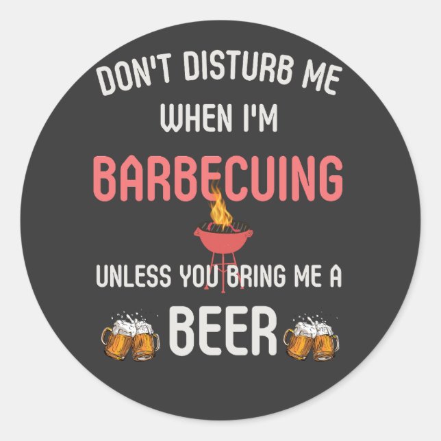 BBQ Master-in-Training, Barbecuing T-Shirt Classic Round Sticker (Front)