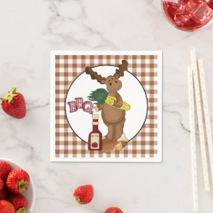 Bbq moose party paper napkins