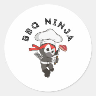 Bbq Ninja  Classic Round Sticker