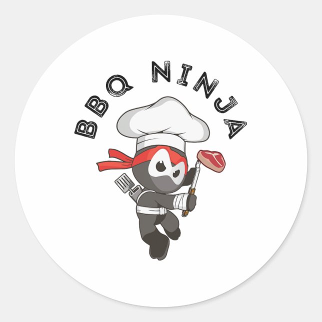Bbq Ninja  Classic Round Sticker (Front)