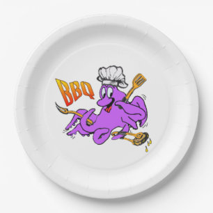 BBQ Octopus Cust. Paper Plates